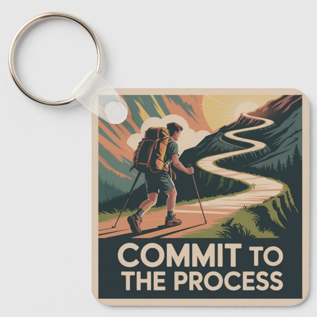 Commit To The Process Keychain (Front)