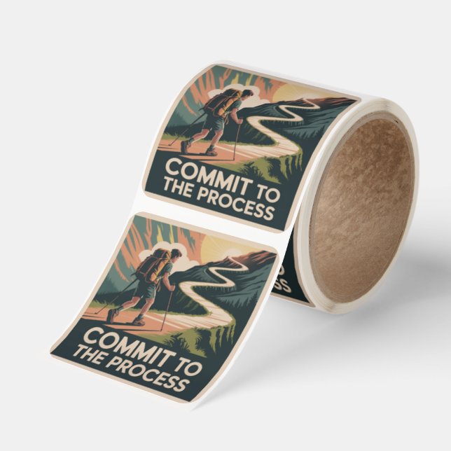 Commit To The Process Square Sticker (Roll)