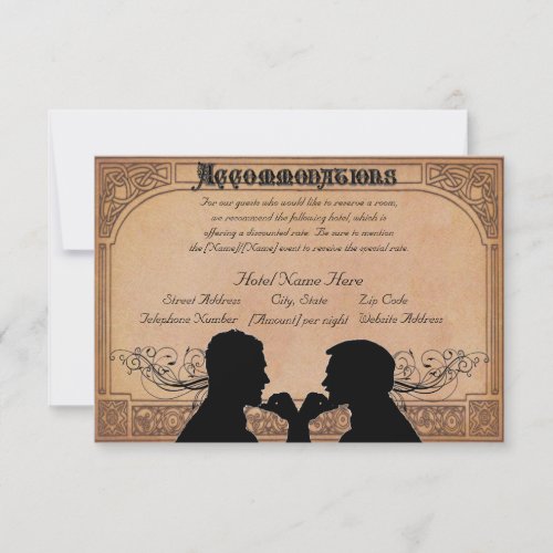 Commitment Ceremony Custom Accommodations Cards