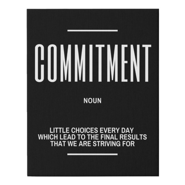 COMMITMENT Definition Quote Faux Canvas Print (Front)