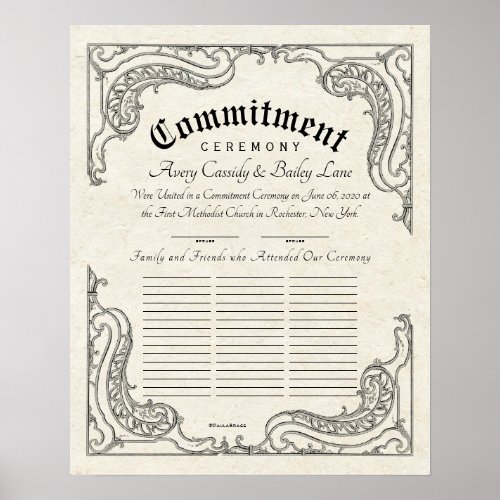 Commitment Guestbook and Wedding Certificate