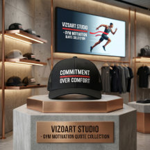Commitment Over Comfort Gym Motivation Trucker Hat