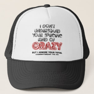 Committed To Crazy Funny Ball Cap Hat Quote Saying