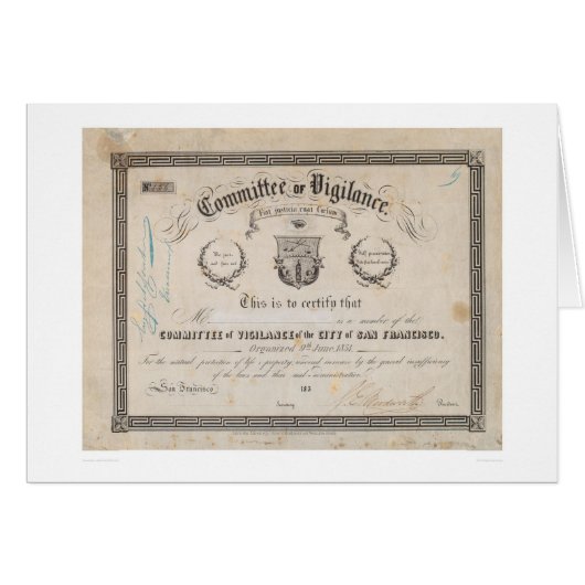 Committee of Vigilance, San Francisco (2539A) (Front Horizontal)