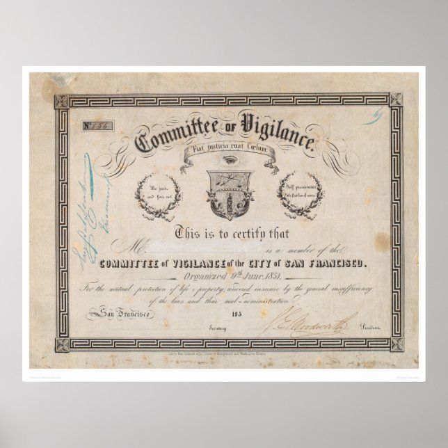 Committee of Vigilance, San Francisco (2539A) Poster (Front)