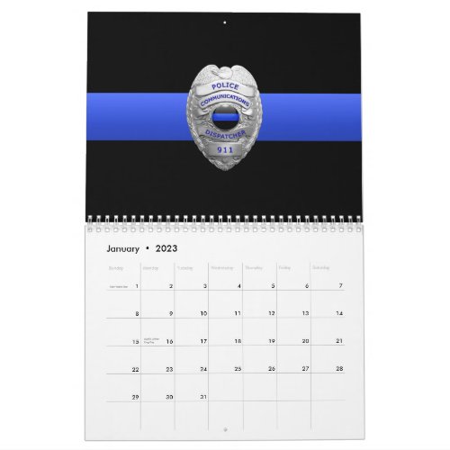Commo 911 Dispatch Thin Blue Line Calendar