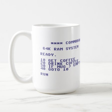 Commodore 64 Drink Coffee Basic Program Coffee Mug