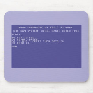 Commodore 64 Drink Coffee Basic Program Mouse Pad