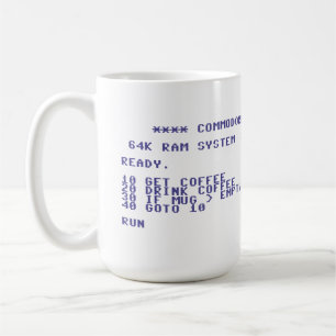 Commodore 64 Drink Coffee Basic Program Mug