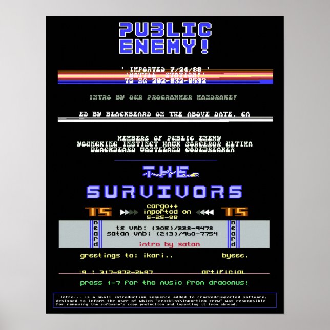 Commodore 64 Intro Screens 14" x 18" PE & TS Poster (Front)