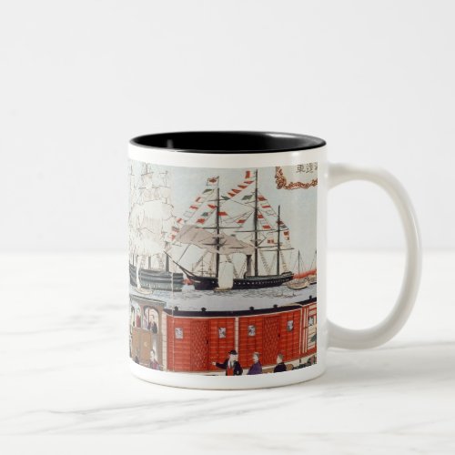 Commodore Perrys Gift of a Railway Two_Tone Coffee Mug