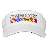 Commodore Title In Nautical Signal Flags Visor at Zazzle