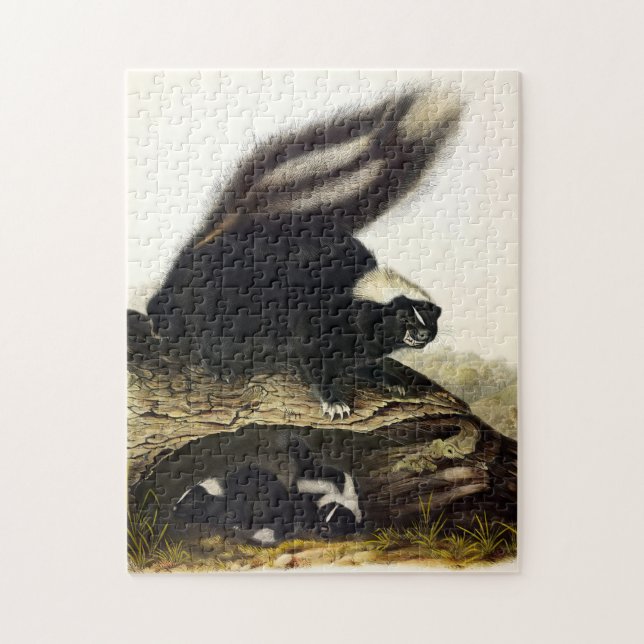 Common American Skunk or Striped Skunk, by Audubon Jigsaw Puzzle (Vertical)