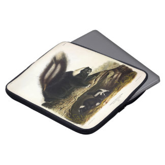 Common American Skunk or Striped Skunk, by Audubon Laptop Sleeve