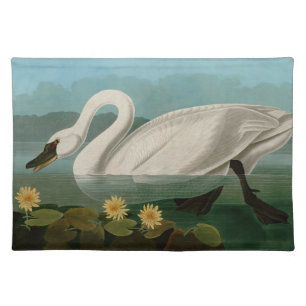 Common American Swan Birds of America Audubon Cloth Placemat