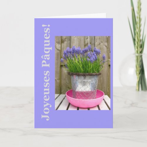 Common blue hyacints easter greeting _ french holiday card