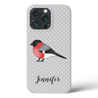 Common Bullfinch Red Bird With Custom Name iPhone 13 Pro Case
