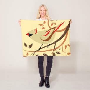 Common Cardinal Fleece Blanket