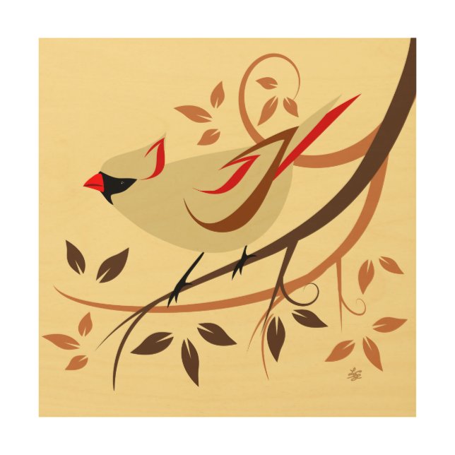 Common Cardinal Wood Wall Art (Front)