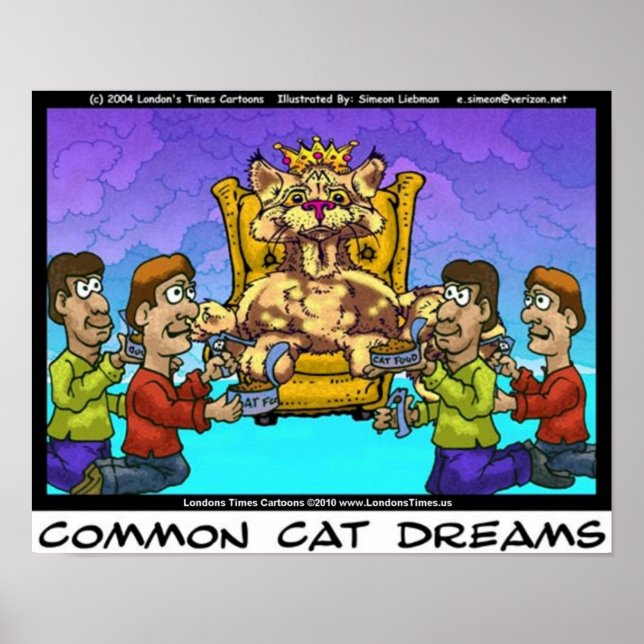 Common Cat Dreams Funny Collectible Art Poster (Front)