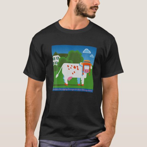 Common Cow Paying Homage To Local Literary Hero T_Shirt