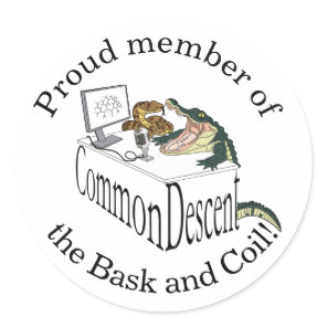 Common Descent Bask & Coil Classic Round Sticker
