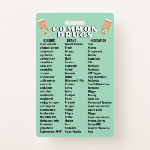 Common Drugs 20 Badge