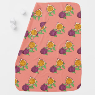 Common Fig Green Leaves Exotic Fruit Mediterranean Baby Blanket