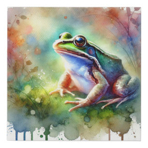 Common frog 131024AREF112 - Watercolor Faux Canvas Print
