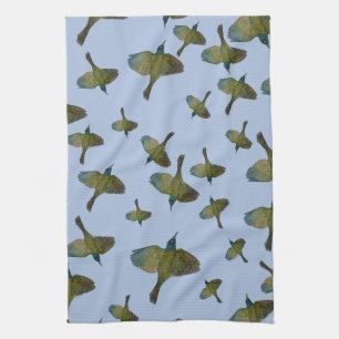 Common Grackle Green Blue Bird Flock Kitchen Towel