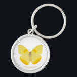 Common Grass Yellow Butterfly Keychain<br><div class="desc">The commong grass yellow butterfly is a tropical butterfly known for its bright yellow wings; their green coloring can appear blue in certain lighting. They are found in Asia, Africa, Australia and their scientific name is eurema hecabe. | "Smithsonian" and the Smithsonian logo are registered trademarks owned by Smithsonian Institution....</div>