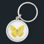Common Grass Yellow Butterfly Keychain<br><div class="desc">The commong grass yellow butterfly is a tropical butterfly known for its bright yellow wings; their green coloring can appear blue in certain lighting. They are found in Asia, Africa, Australia and their scientific name is eurema hecabe. | "Smithsonian" and the Smithsonian logo are registered trademarks owned by Smithsonian Institution....</div>