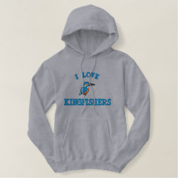 Common Kingfisher Embroidery Embroidered Basic Pullover Hoodie