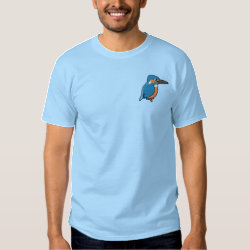Common Kingfisher Embroidery Men's Embroidered Basic T-Shirt