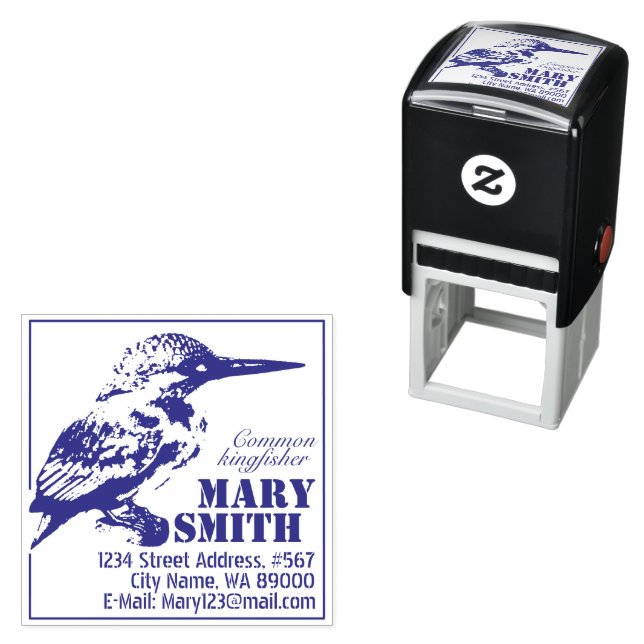Common kingfisher self-inking stamp (In Situ)