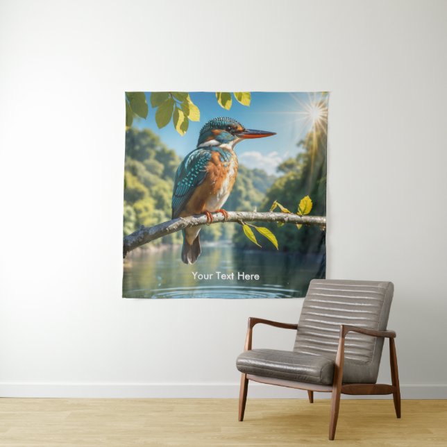 Common Kingfisher Wild Bird by River Nature Tapestry (In Situ)
