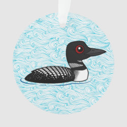 Common Loon, breeding adult Circle Acrylic Ornament