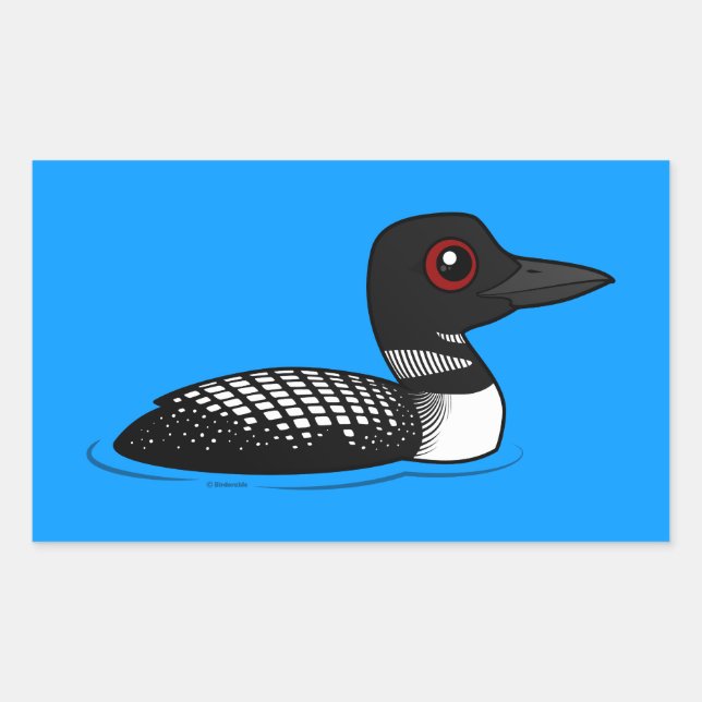 Common Loon, breeding adult Rectangular Sticker (Front)