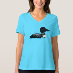 Common Loon, breeding adult Women's Bella Relaxed Fit Jersey V-Neck T-Shirt