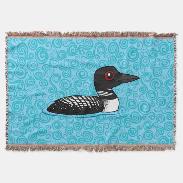 Cute Common Loon Breeding Adult Throw Blanket Amazing Loon Throw Blanket Cute Common Loon Breeding Adult Throw Blanket Amazing Loon Throw Blanket