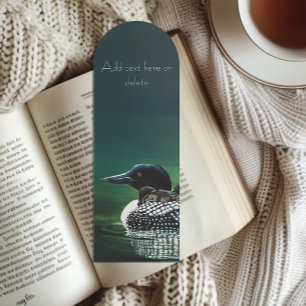 Common Loon Family Lake Wildlife Nature Green Bookmarks