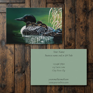 Common Loon Family Lake Wildlife Nature Green Business Card