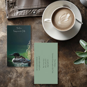 Common Loon Family Lake Wildlife Nature Green Business Card