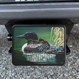 Common Loon Family Lake Wildlife Nature Green Hitch Cover