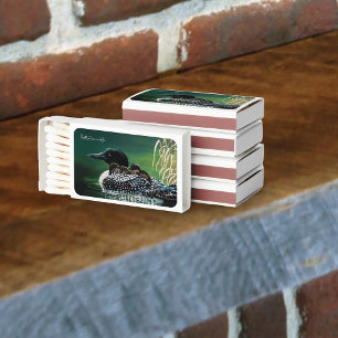 Common Loon Family Lake Wildlife Nature Green Matchboxes