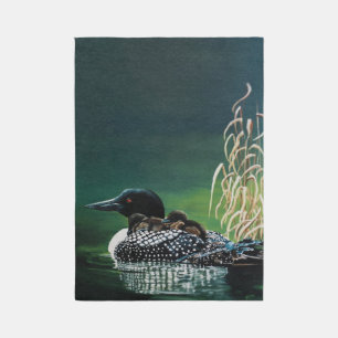 Common Loon Family Lake Wildlife Nature Green Outdoor Rug