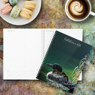 Common Loon Family Lake Wildlife Nature Green Planner