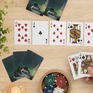 Common Loon Family Lake Wildlife Nature Green Poker Cards