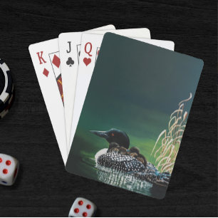 Common Loon Family Lake Wildlife Nature Green Poker Cards