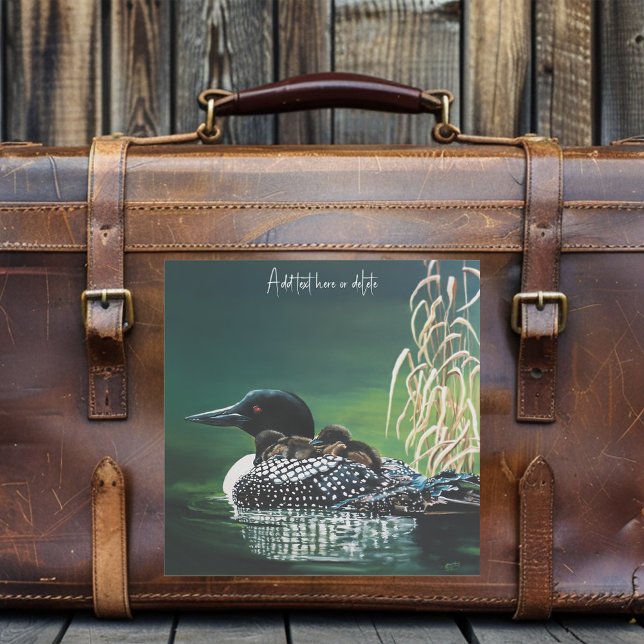 Common Loon Family Lake Wildlife Nature Green Sticker (Creator Uploaded)